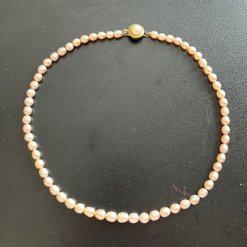 Genuine 4-5 Cultured Pink Pearl Necklace